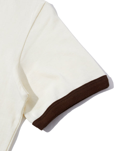 Pure Rose Semi-Crop Ringer Short Sleeve T-Shirt GT-358