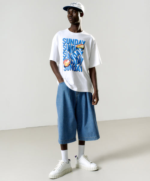 애플썬데이 오버 티셔츠 (화이트)