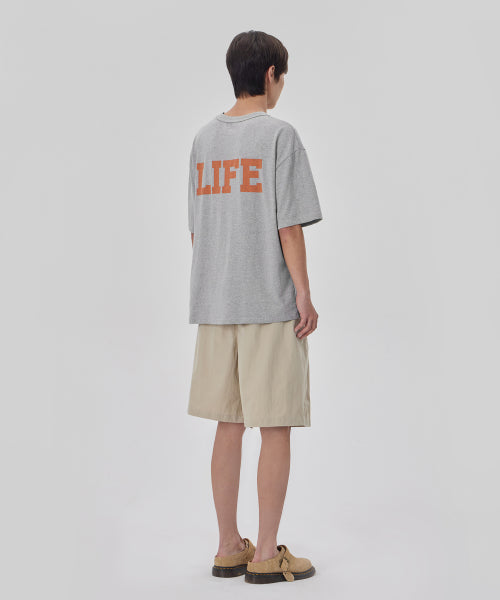 오버핏 빅 로고 반팔 티셔츠 그레이