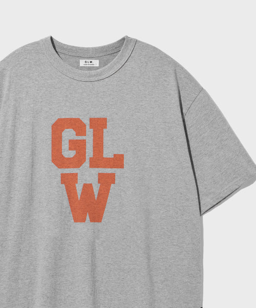 오버핏 빅 로고 반팔 티셔츠 그레이