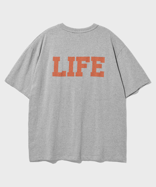 오버핏 빅 로고 반팔 티셔츠 그레이