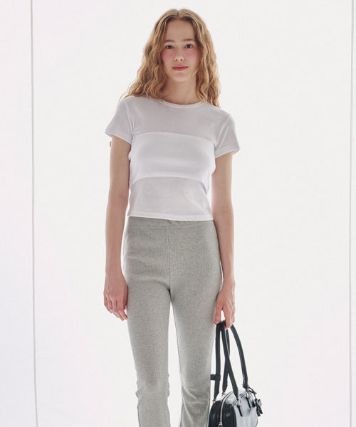 KNOT BUSTIER 2 WAY SHORT SLEEVE T SHIRT WHITE