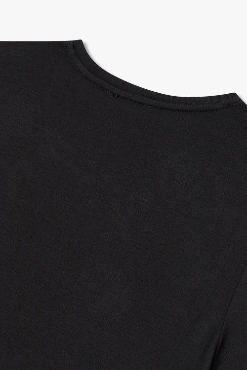 여성 이글 로고 레이온 라운지 티셔츠_블랙_0824114508