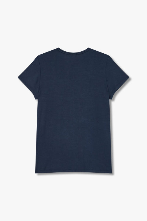 여성 이글 로고 레이온 라운지 티셔츠_마린_0824114509