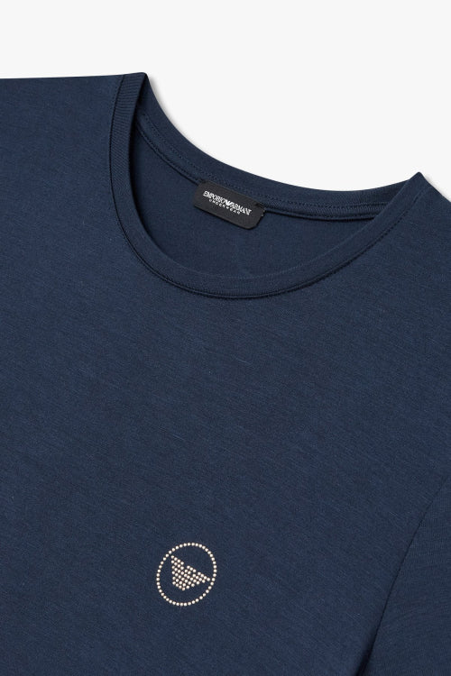 여성 이글 로고 레이온 라운지 티셔츠_마린_0824114509