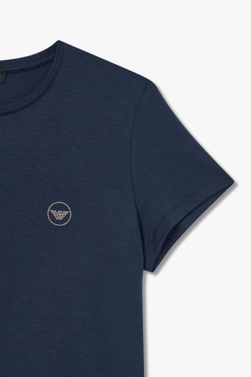 여성 이글 로고 레이온 라운지 티셔츠_마린_0824114509