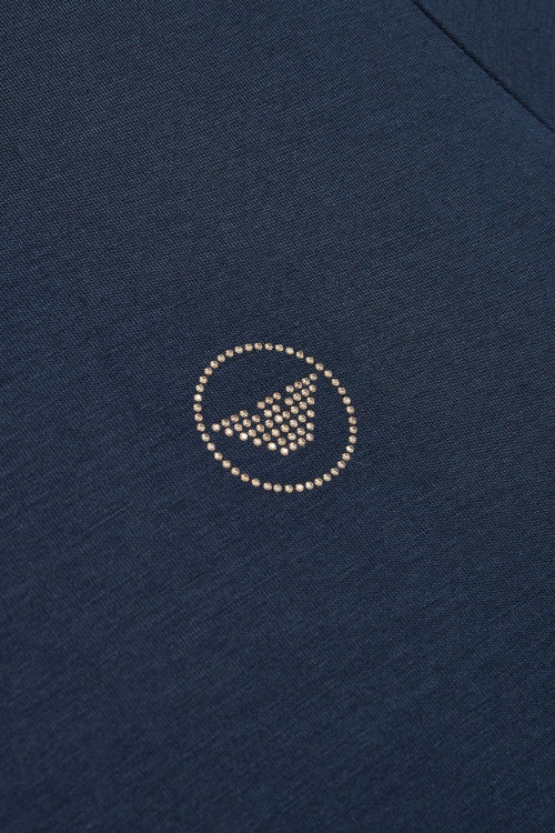 여성 이글 로고 레이온 라운지 티셔츠_마린_0824114509