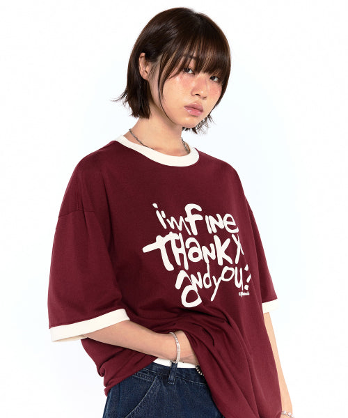 Fine Ringer T-Shirt - Wine