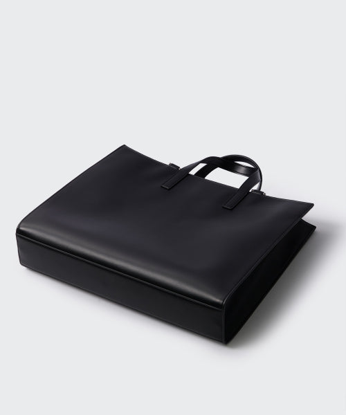 신세틱 레더 렉탱글  숄더 토트 백_라지 [블랙]