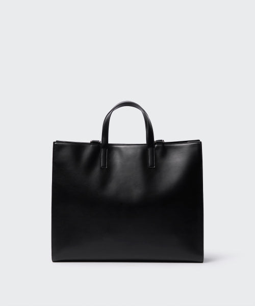 신세틱 레더 렉탱글  숄더 토트 백_라지 [블랙]