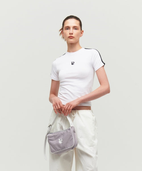 FITTED LINE COTTON TEE, WHITE