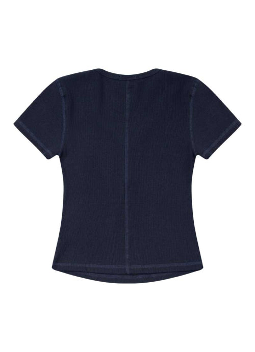 LEAF BUTTON T / NAVY