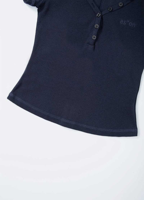 LEAF BUTTON T / NAVY
