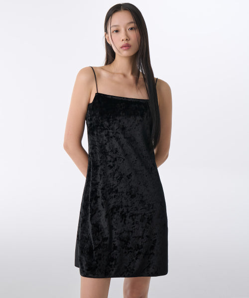 우먼즈 벨벳 뷔스티에 미니 드레스 [블랙]