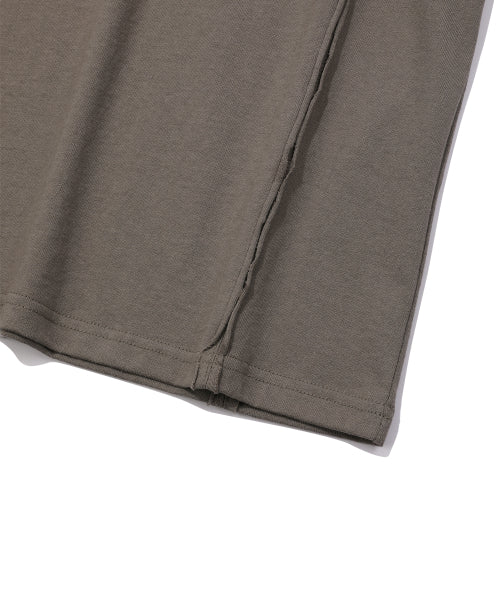 CROP CUT-OFF LOGO RING POINT T-SHIRT_KHAKI