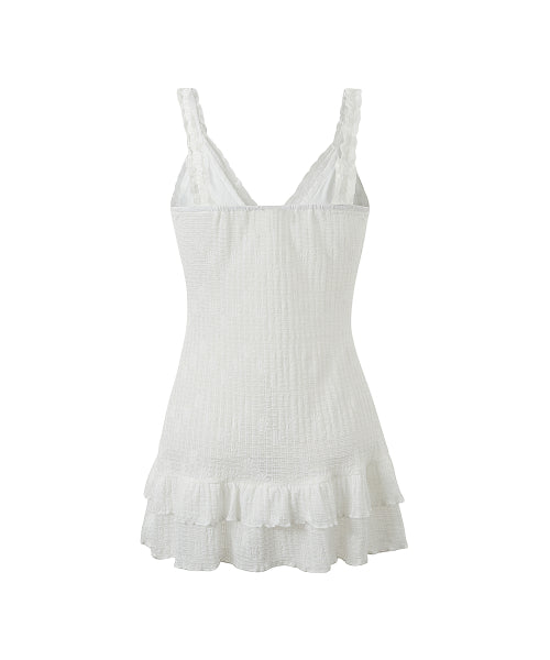 베티붑 빈티지 더블 레이스 슬립 미니 원피스_화이트