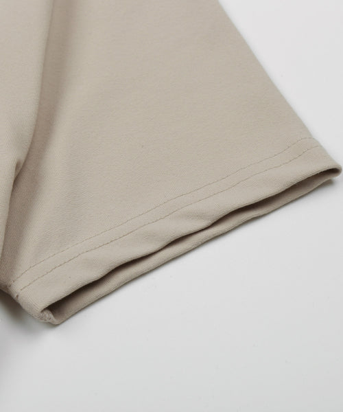 DW 레스트캣 크롭 반팔티셔츠 베이지