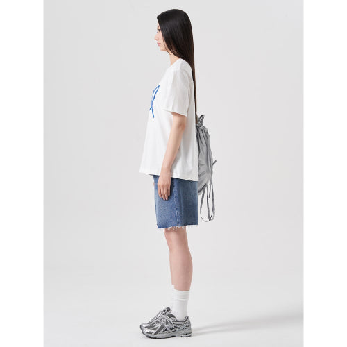 체인 자수 반소매 티셔츠  화이트 (354742MQC1)