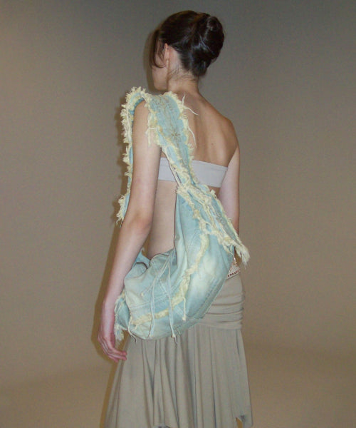 Destroyed Denim Duffel Bag Vintage Ice