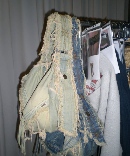 Destroyed Denim Duffel Bag Vintage Ice