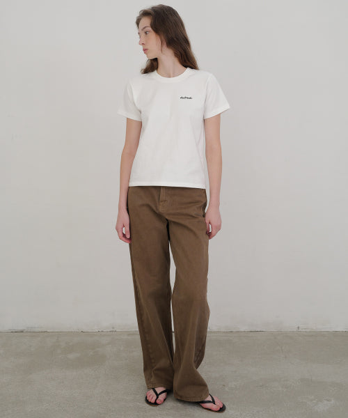 Essential peach half tee (white)