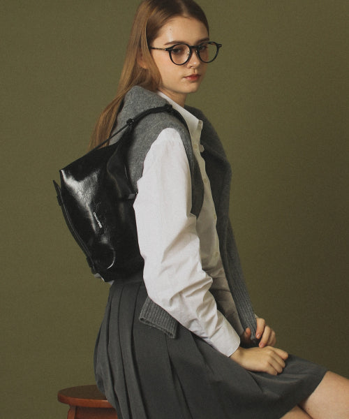 3way belted mini hobo bag _ Black