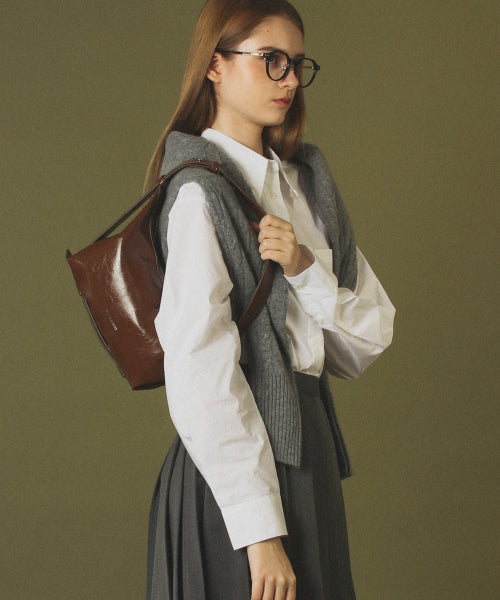 3way belted mini hobo bag _ Brown