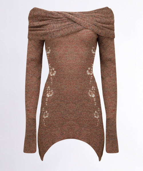 2way Shawl Dress Brick Orange