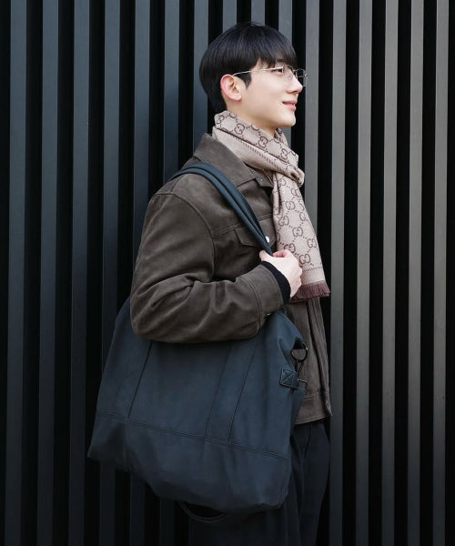 바스켓 와이드 쇼퍼백_블랙