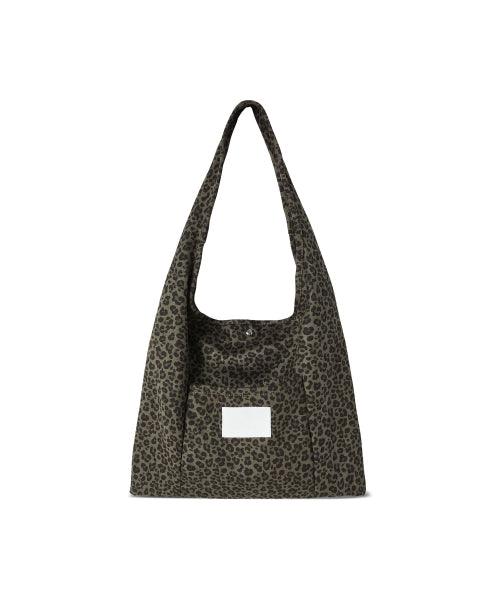 레오파드 스웨이드 숄더백 [카키]