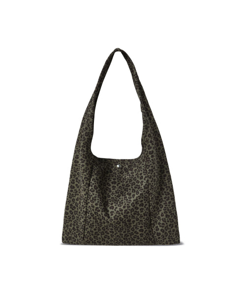 레오파드 스웨이드 숄더백 [카키]
