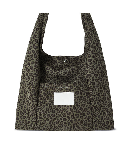 레오파드 스웨이드 숄더백 [카키]