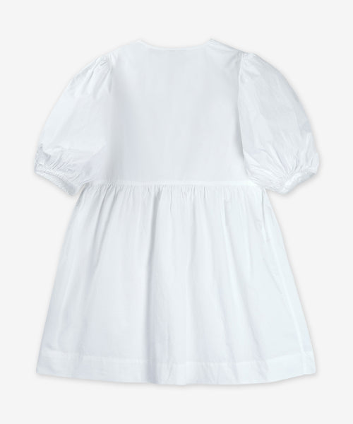 미니 코튼 포플린 타이 스트링 원피스 - 화이트 / F9170151