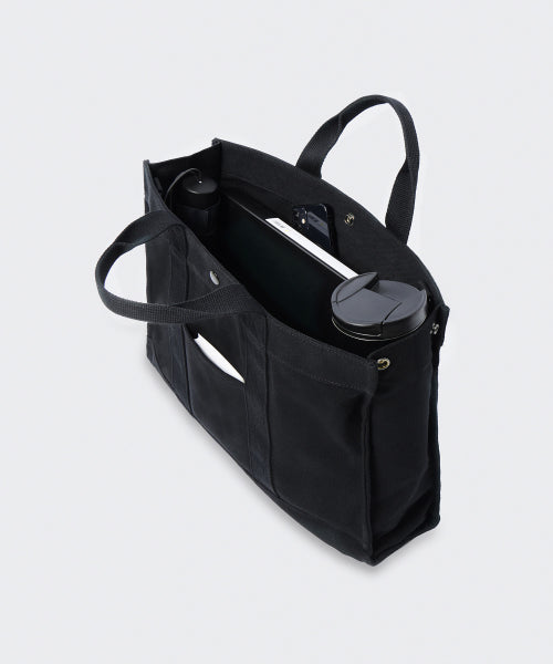 헤비 캔버스 스퀘어 토트 백 [블랙]