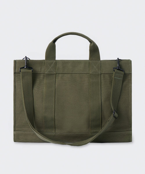 헤비 캔버스 스퀘어 토트 백 [카키]