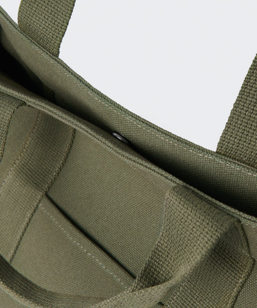 헤비 캔버스 스퀘어 토트 백 [카키]