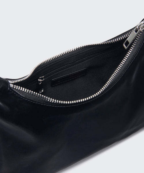 우먼즈 샤이니 호보백 [블랙]