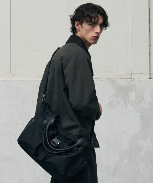 버클드 코튼 크로스 토트백 [BLACK]