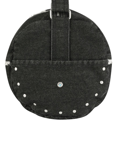 데님 배럴 백_블랙