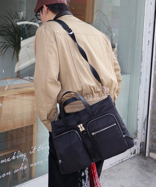 Hey Double Pocket Tote M (헤이 더블 포켓 토트 미듐)_2colors