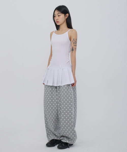 플리츠 민소매 원피스 화이트