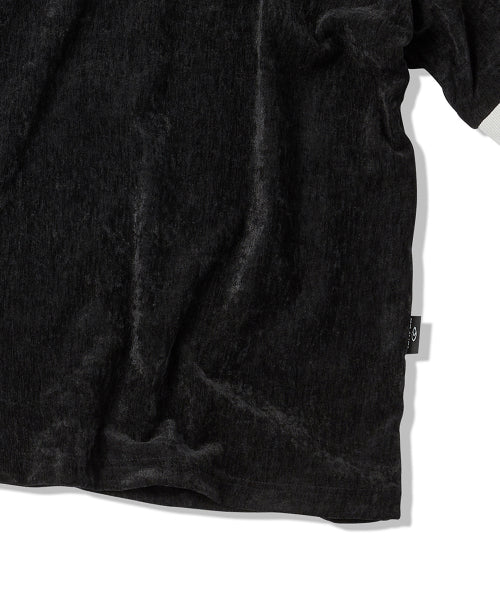 벨루어 라인 테이프 링거 반팔티 블랙