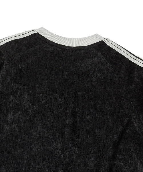 벨루어 라인 테이프 링거 반팔티 블랙