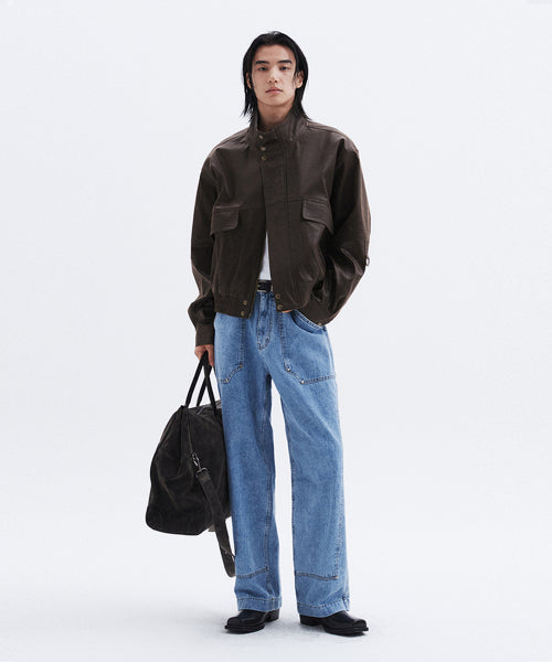 스웨이드 볼링백 - BLACK