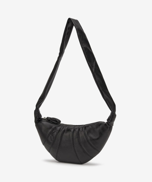 스몰 소프트 나파 크루아상 숄더백 - 블랙 / BG0003LL095BK999