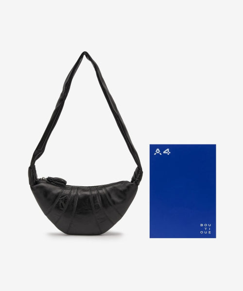 스몰 소프트 나파 크루아상 숄더백 - 블랙 / BG0003LL095BK999