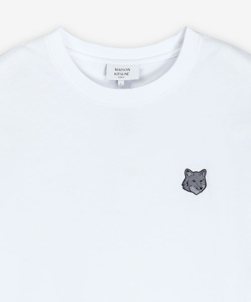 볼드 폭스 헤드 패치 오버사이즈 반소매 티셔츠 - 화이트 / OM00128KJ0119P100