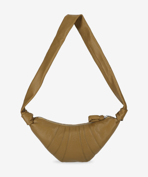 스몰 그레인 레더 크루아상 숄더백 - 브론즈 카키 / BG0003LL0018GR676