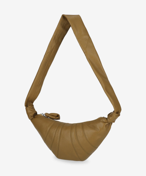 스몰 그레인 레더 크루아상 숄더백 - 브론즈 카키 / BG0003LL0018GR676