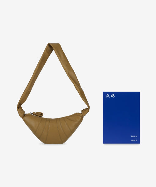 스몰 그레인 레더 크루아상 숄더백 - 브론즈 카키 / BG0003LL0018GR676